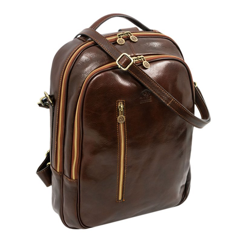brown italian leather backpack Time Resistance Brown Leather Backpack - The Overstory
