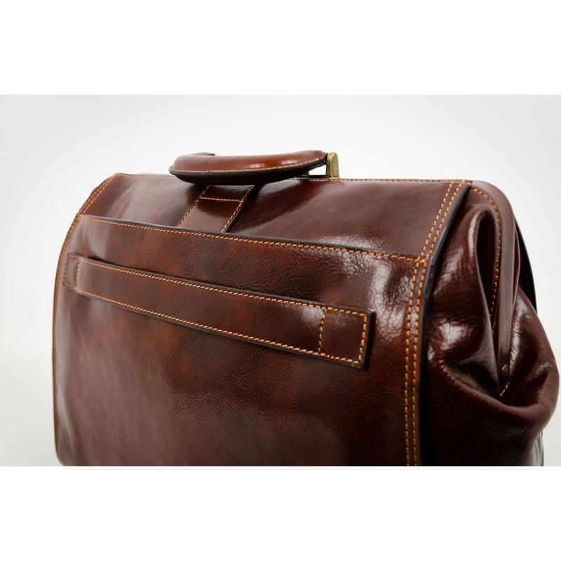 Time Resistance Full Grain Leather Doctor Bag Medical Bag Vintage Style Briefcase