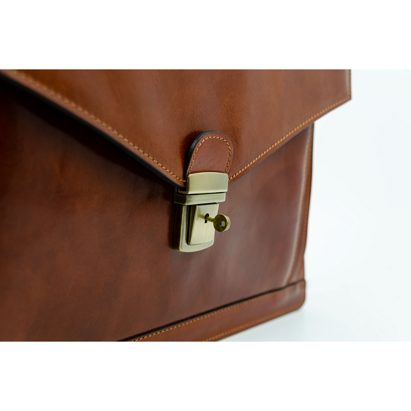 Classic Design Full Grain Italian Leather Briefcase - The Magus