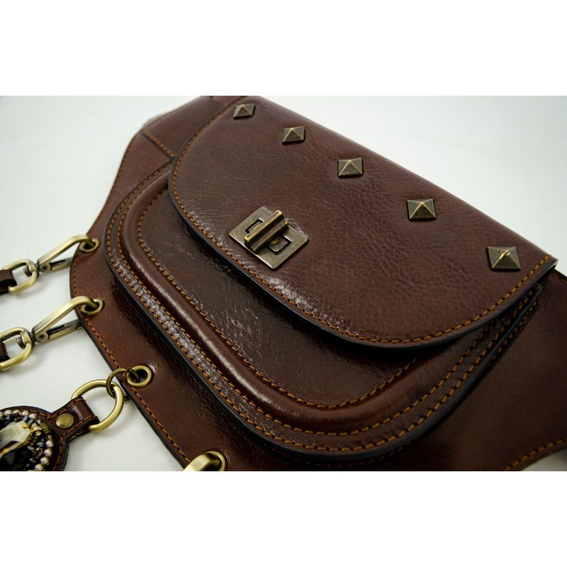 Full Grain Italian Leather Fanny Pack, Bag Belt Bag for Women - Rebecca Time Resistance