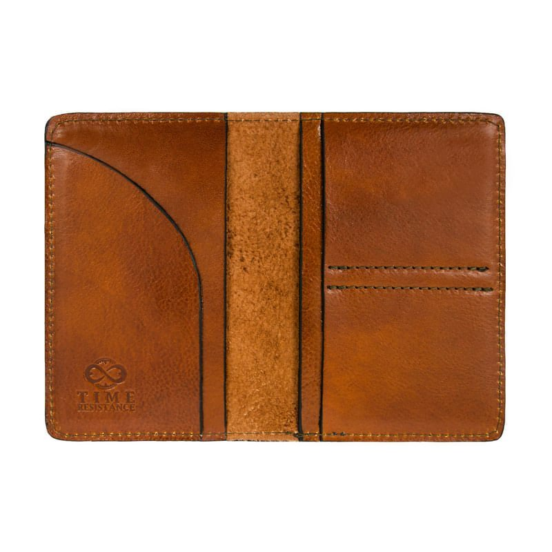 Small Full Grain Italian Leather Passport Holder - Gulliver's Travels Time Resistance