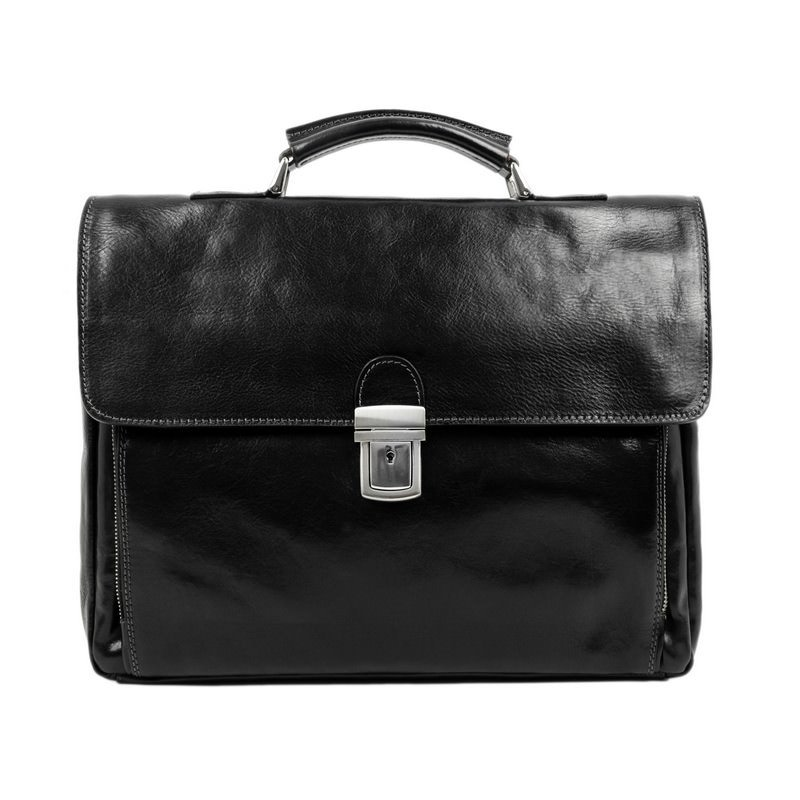 Full Grain Italian Leather Briefcase Laptop Bag  - In Cold Blood Time Resistance