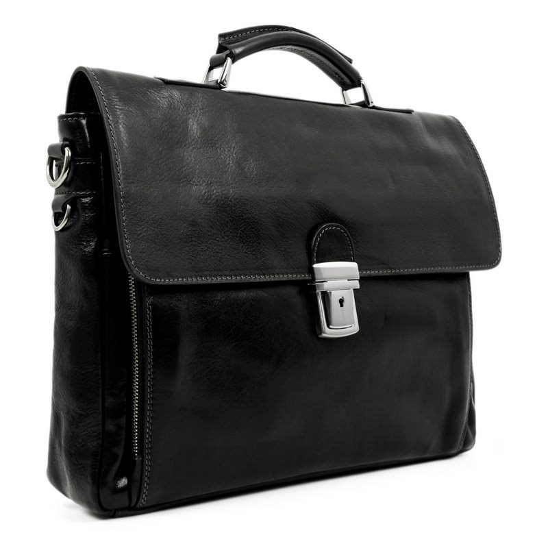 Full Grain Italian Leather Briefcase Laptop Bag  - In Cold Blood Time Resistance