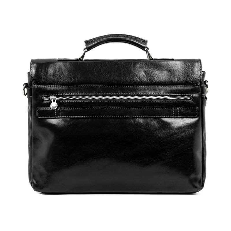 Full Grain Italian Leather Briefcase Laptop Bag  - In Cold Blood Time Resistance