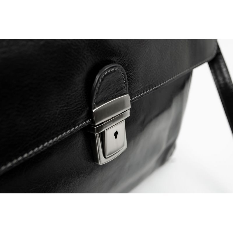 Full Grain Italian Leather Briefcase Laptop Bag  - In Cold Blood Time Resistance