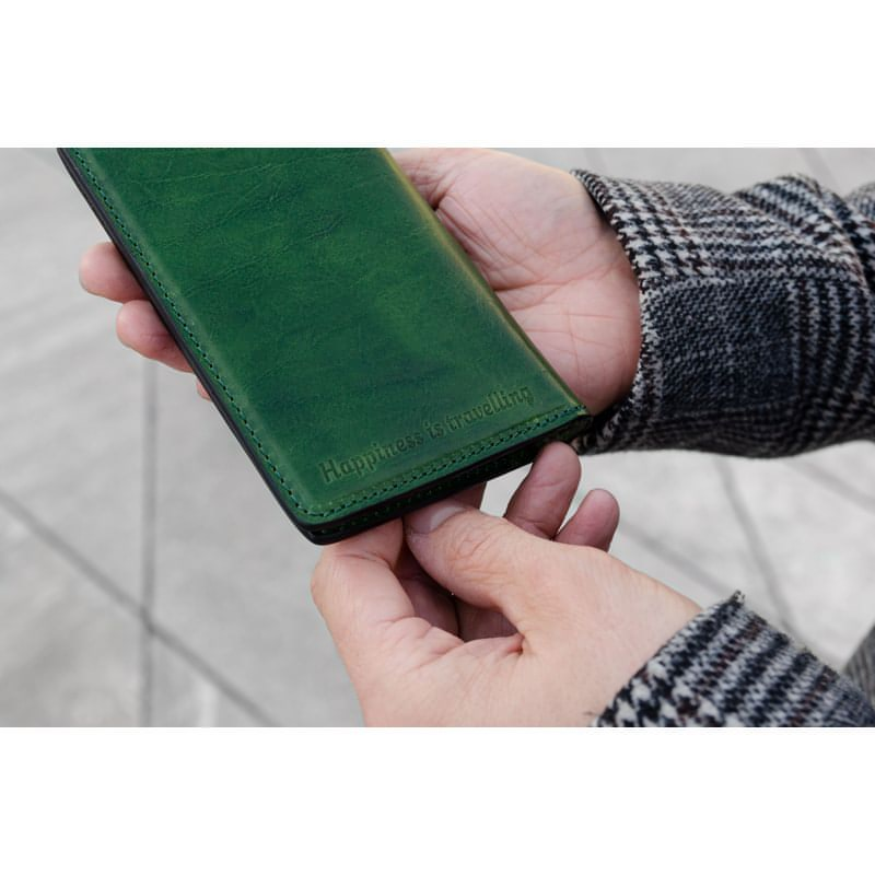 Small Full Grain Italian Leather Passport Holder - Gulliver's Travels Time Resistance