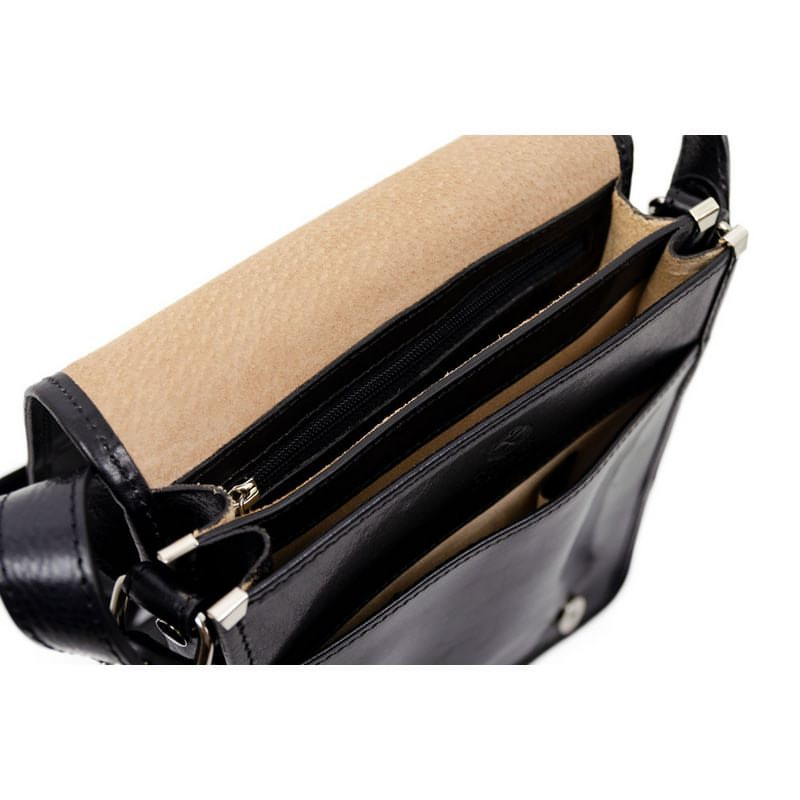 Full Grain Italian Small Leather Crossbody Messenger Bag - On The Road Time Resistance