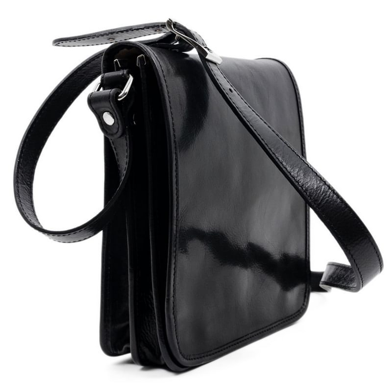 Full Grain Italian Small Leather Crossbody Messenger Bag - On The Road Time Resistance