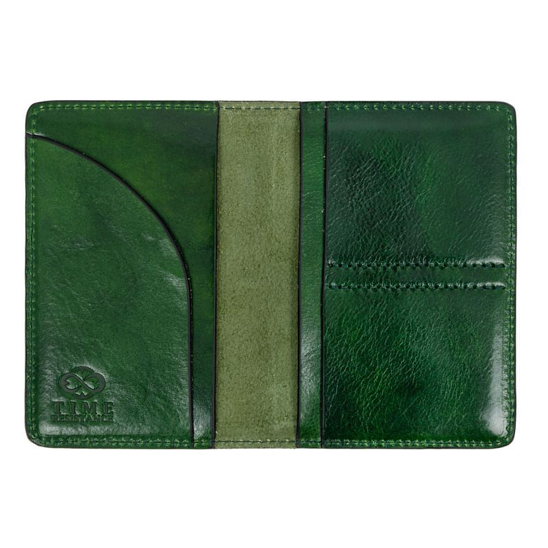 Small Full Grain Italian Leather Passport Holder - Gulliver's Travels Time Resistance