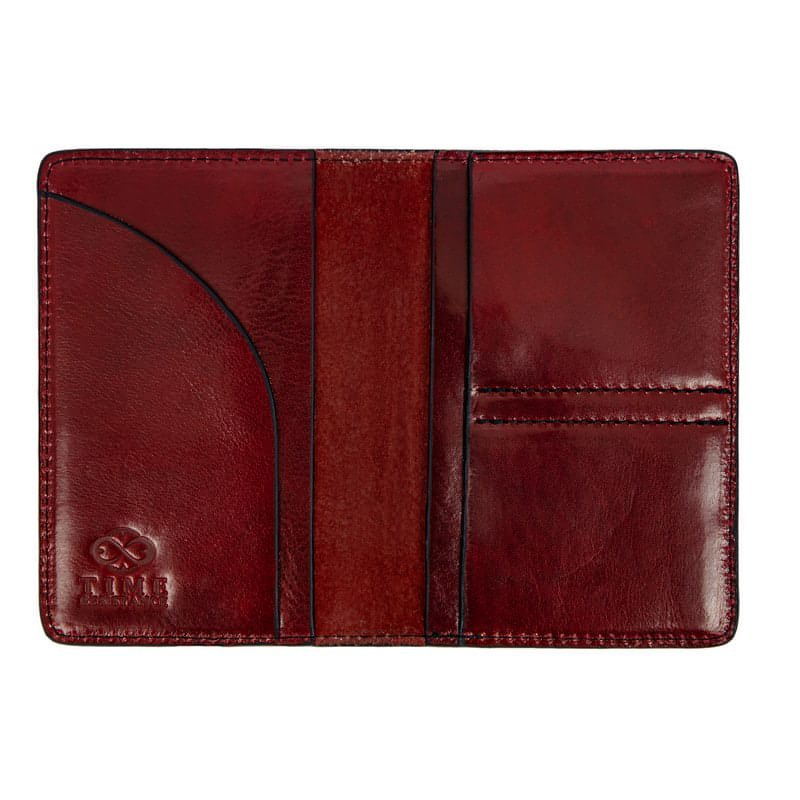 Small Full Grain Italian Leather Passport Holder - Gulliver's Travels Time Resistance