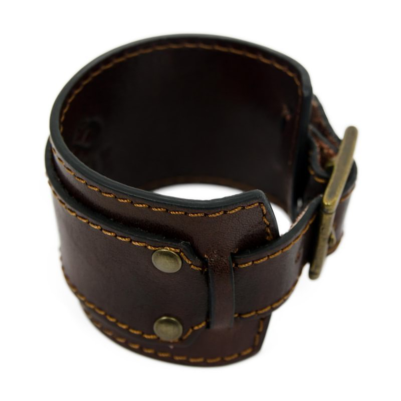 Double Strap Leather Bracelet for Men - The Moviegoer Time Resistance