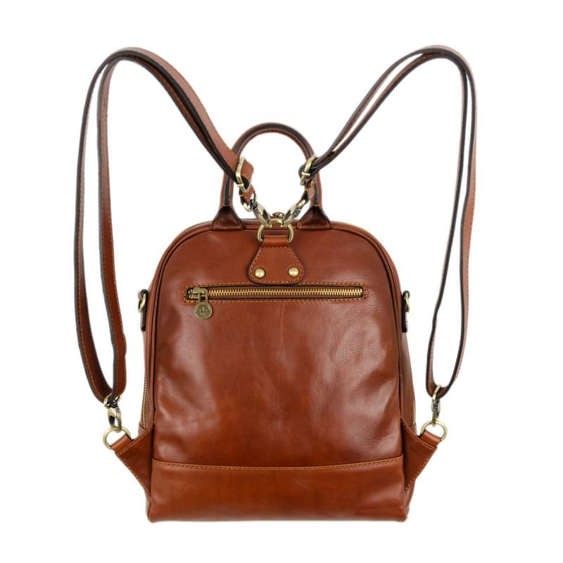 Time Resistance Womens Leather Backpack Convertible Bag