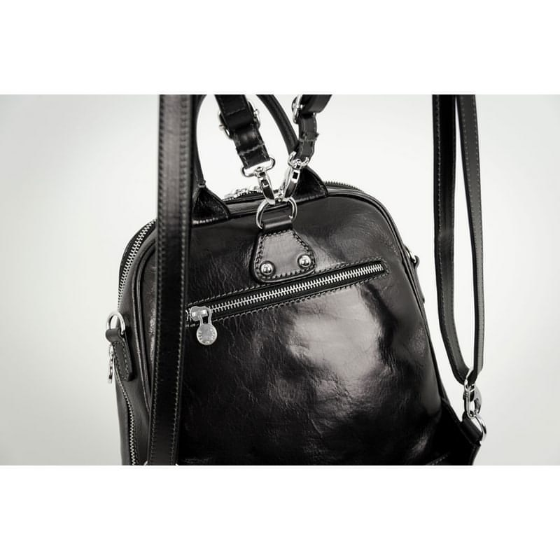 Womens Full Grain Italian Leather Backpack Convertible Bag - Regeneration Time Resistance