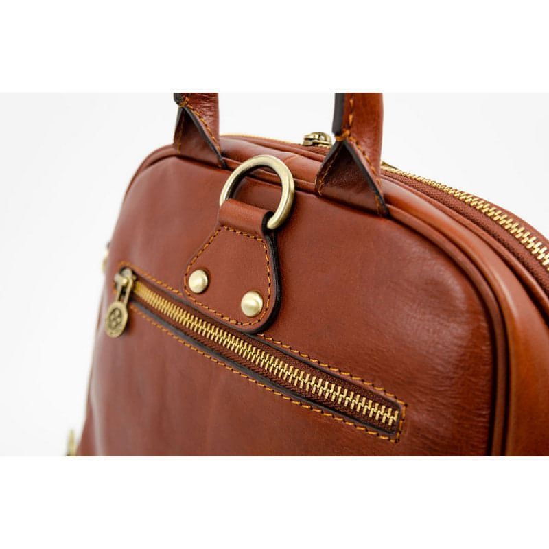 Womens Full Grain Italian Leather Backpack Convertible Bag - Regeneration Time Resistance
