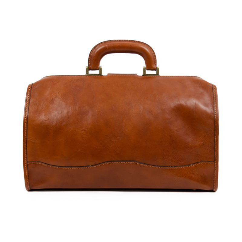 Small Full Grain Italian Leather Doctor Bag - David Copperfield Time Resistance