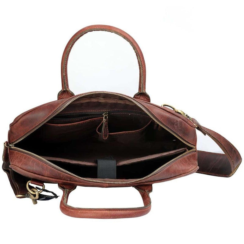 Hackney Handmade Buffalo Leather Briefcase Laptop Bag Frederic St James