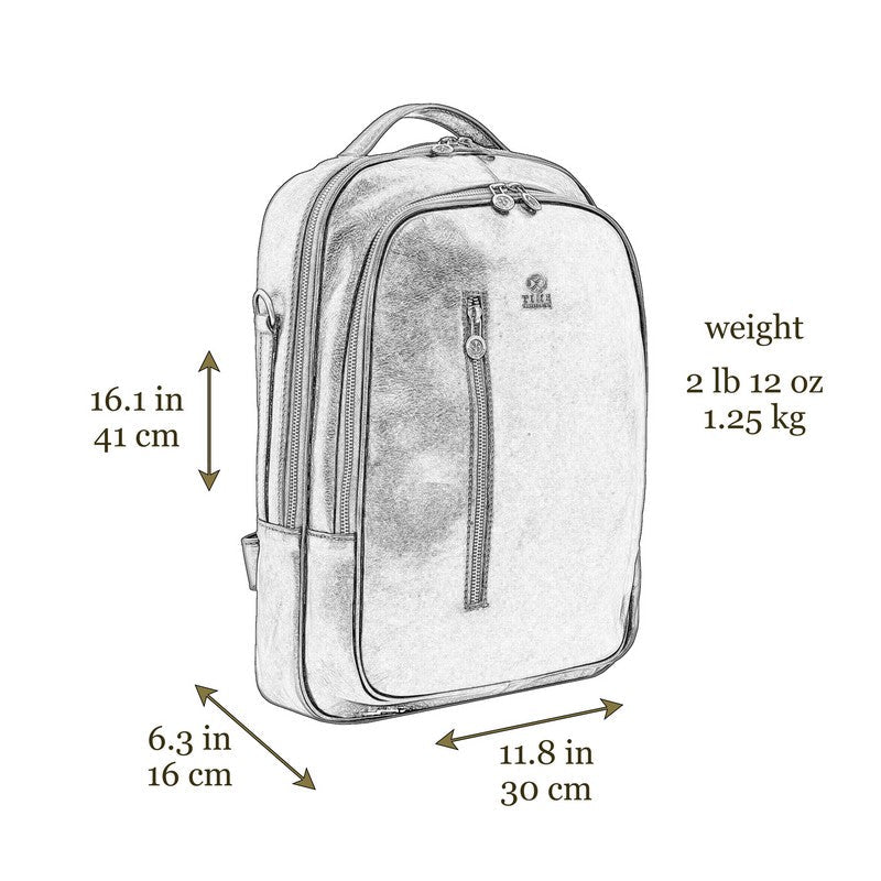 Unisex Full Grain Italian Leather Backpack - The Overstory Time Resistance