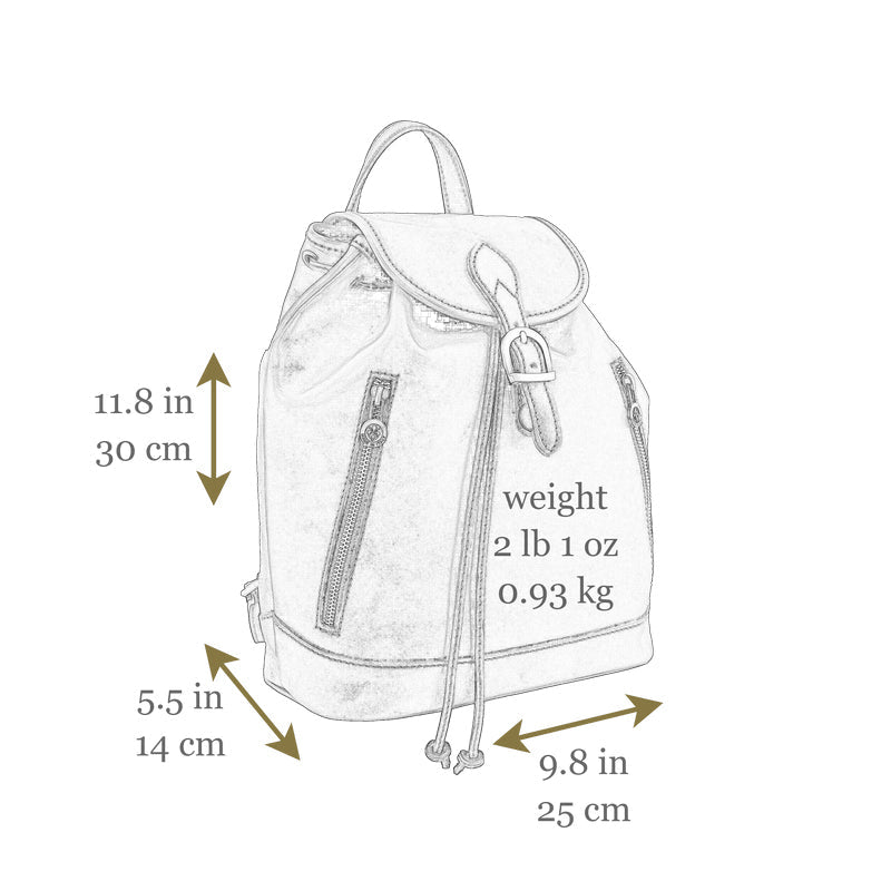 Full Grain Italian Leather Backpack - White Noise Time Resistance